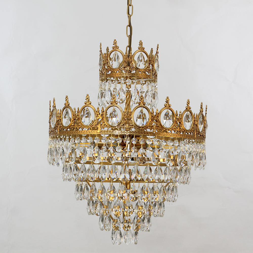 18 Inch Small Crystal Chandelier for Extrance Empire Style Brass Chandelier-铜灯-Jecanoli