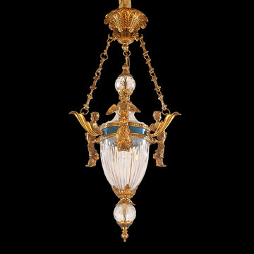 20X35 Inch 1 Light Rococo Style Antique French Copper Chandelier Pendant Light-铜灯-Jecanoli