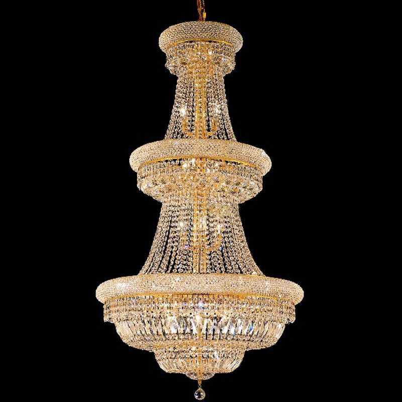 30X56 Inch 37 Lights French Basket K9 Crystal Chandelier Lighting-大吊灯-Jecanoli