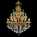 51X68 Inch 30 Lights Tiered Brass and Crystal Chandelier for Foyer-大吊灯-Jecanoli