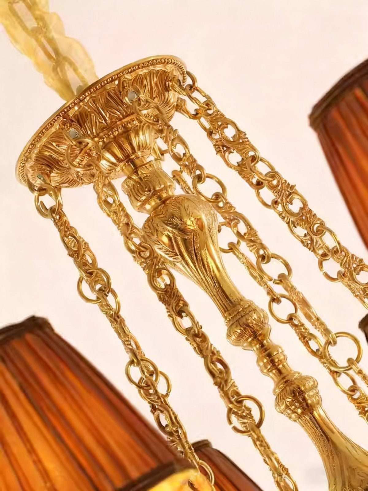 30X30 Inch 6 Lights Baroque Style Antique Copper Chandelier-铜灯-Jecanoli
