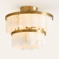 Solene Alabaster Round Flush Mount 14