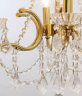 8 Lights Candle Style Brass Chandelier Gold Bedroom Crystal Chandelier-铜灯-Jecanoli