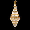 35X83 Inch Big Foyer Lighting Cascading French Empire Brass and Crystal Chandelier-大吊灯-Jecanoli
