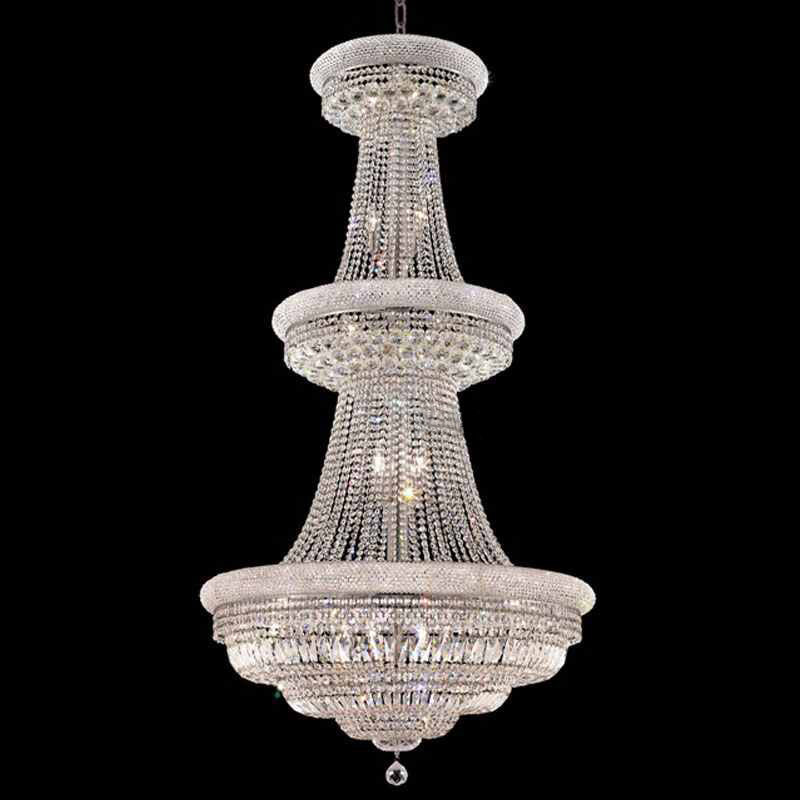 36X69 Inch 32 Lights French Basket K9 Crystal Chandelier Lighting-大吊灯-Jecanoli