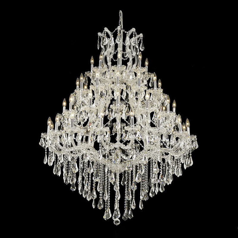 47X58 Inch Big Living Room Chandelier 49 Lights Candle Style Tiered Crystal Chandelier-大吊灯-Jecanoli