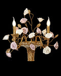 2 Lights Antique Brass Wall Lamp Porcelain Flower Wall Lamp-壁灯-Jecanoli