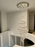 11 Crystal Ring Chandelier for High Ceilings 36X118 Inch Modern Staircase Chandelier Lighting-大吊灯-Jecanoli