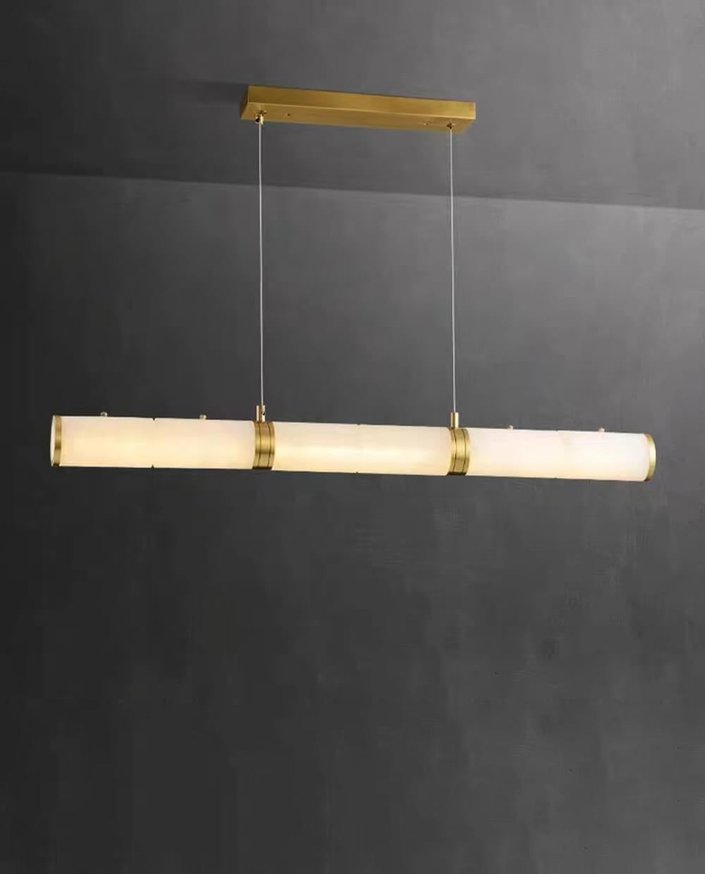 40''/ 48''/ 55'' Linear Chandelier Modern Alabaster Chandelier Lighting for Kitchen Island-现代灯-Jecanoli