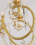 8 Lights Candle Style Small Brass and Crystal Chandelier for Bedroom-铜灯-Jecanoli