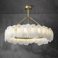 24''/ 31.5''/ 40'' Round Chandelier Modern Halo Alabaster Lighting for Bedroom-现代灯-Jecanoli