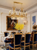 59 Inch Linear Chandelier French Empire Style Brass and Crystal Dining Chandelier-铜灯-Jecanoli