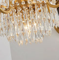 Elegant Small French Empire Brass & Crystal Chandelier 25'' W x 22'' H – Ideal for Living Room Dining Nook Entryway-铜灯-Jecanoli