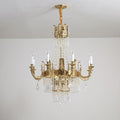 31'' W x 33'' H Small Antique Brass and Crystal Chandelier Lighting-铜灯-Jecanoli