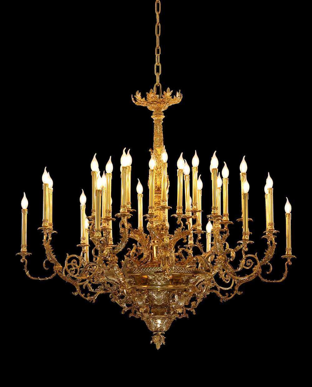 54X46 Inch 36 Lights Baroque Style French Copper Chandelier-大吊灯-Jecanoli