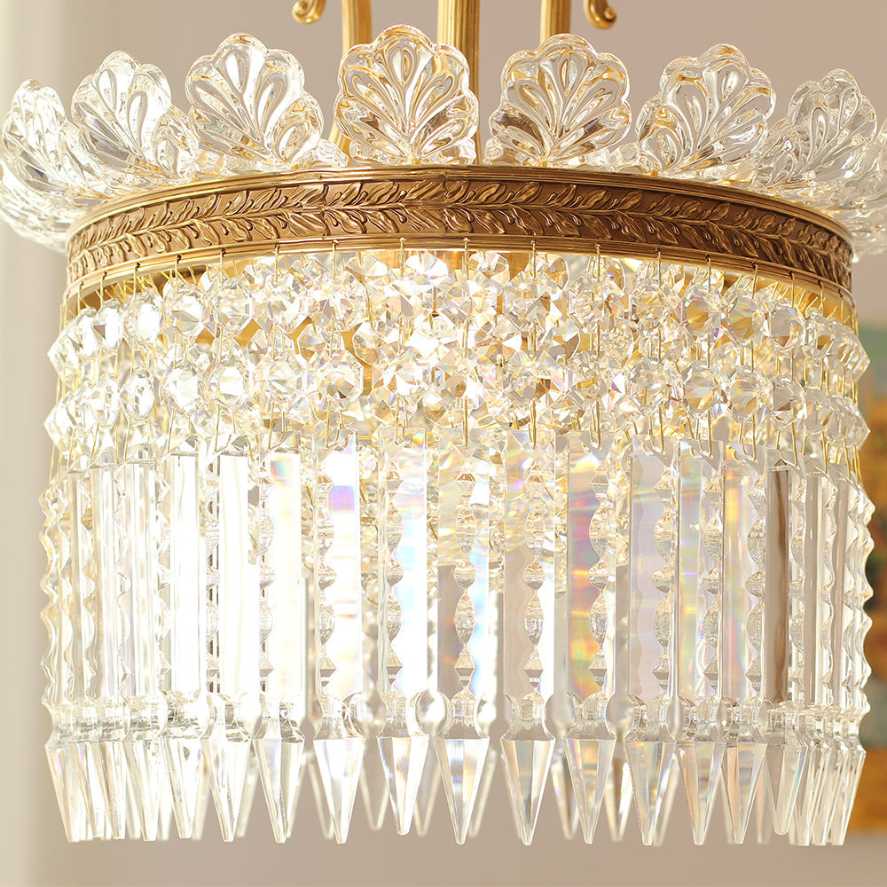 16-28 Inch Multiple Size Baccarat Inspired Copper and Crystal Chandelier Lighting-铜灯-Jecanoli