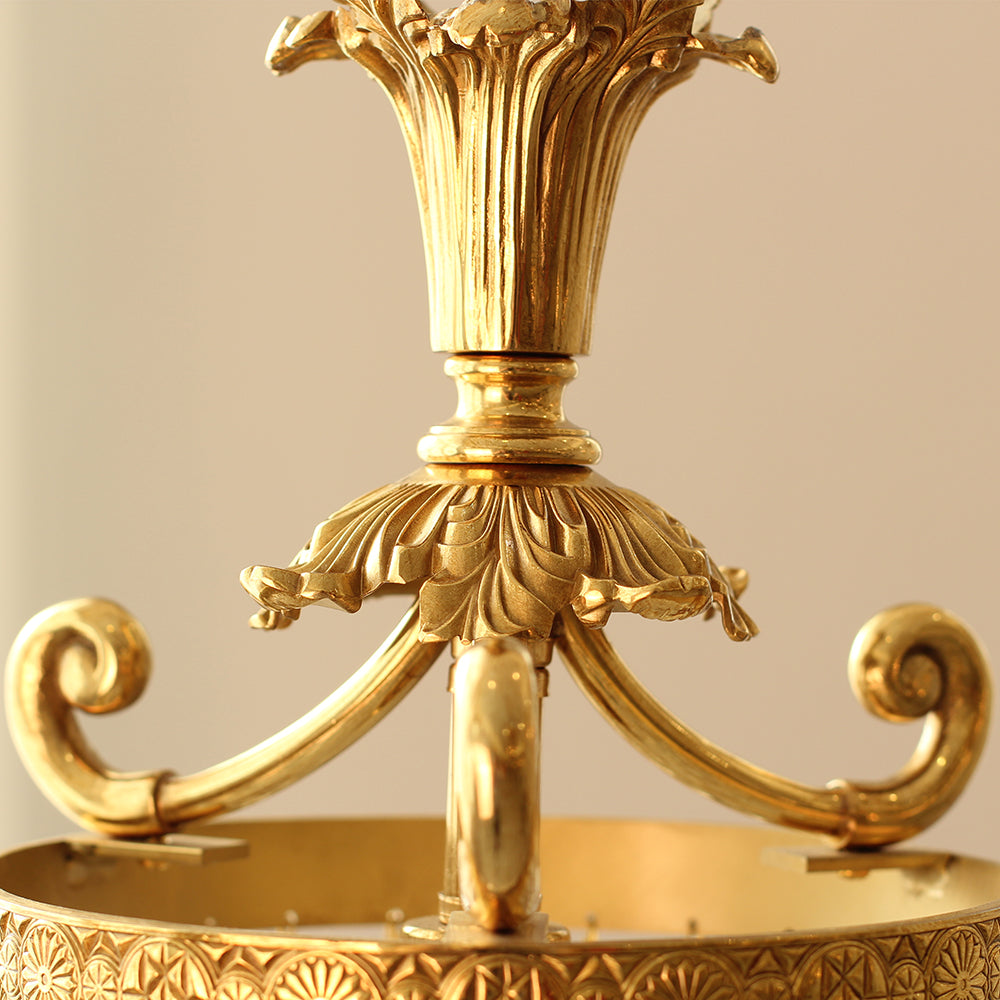 8 Inch Mini Chandelier Antique Brass and Crystal Chandelier for Kitchen-铜灯-Jecanoli