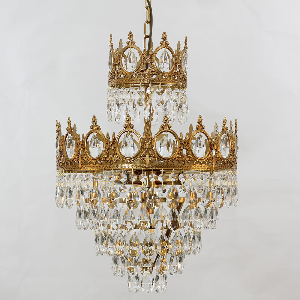 9 Inch Mini Kitchen Island Pendant Light Empire Style Brass Crystal Pendant Lighting-铜灯-Jecanoli