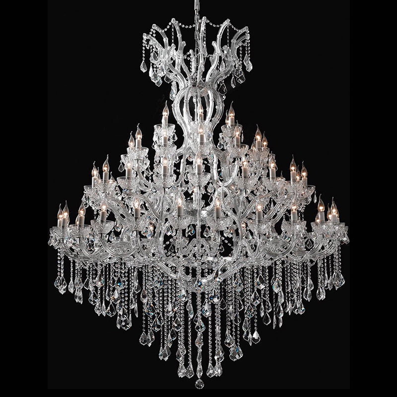 60 Lights Big Chrome Maria Theresa Chandelier 67X79 Inch Large Crystal Chandelier for High Ceiling Foyer-大吊灯-Jecanoli
