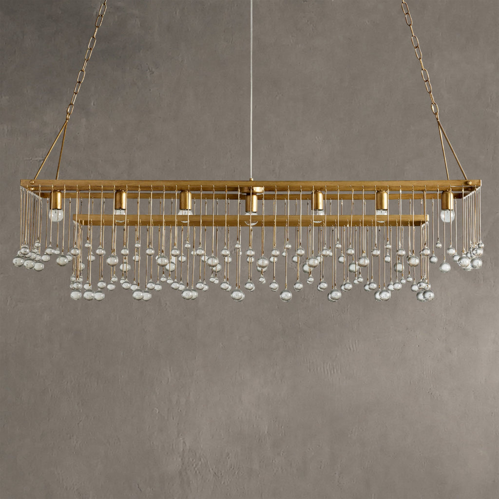 Aubrey Crystal Ball Rectangular Chandelier 47'' 60''