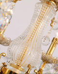 12 Lights 50 Inch Linear Traditional Gold Brass and Crystal Chandelier for Dining Room-铜灯-Jecanoli