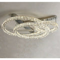 2/ 3 Rings Flush Mount Living Room Chandelier Crystal Bedroom Ceiling Light Fixture-Chandeliers-Jecanoli