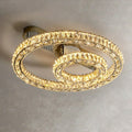 2/ 3 Rings Flush Mount Living Room Chandelier Crystal Bedroom Ceiling Light Fixture-Chandeliers-Jecanoli
