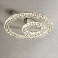 2/ 3 Rings Flush Mount Living Room Chandelier Crystal Bedroom Ceiling Light Fixture-Chandeliers-Jecanoli