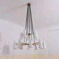 2 - Tier White Porcelain Round Chandelier - Jecanoli