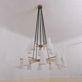 2 - Tier White Porcelain Round Chandelier - Jecanoli