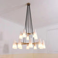 2 - Tier White Porcelain Round Chandelier - Jecanoli
