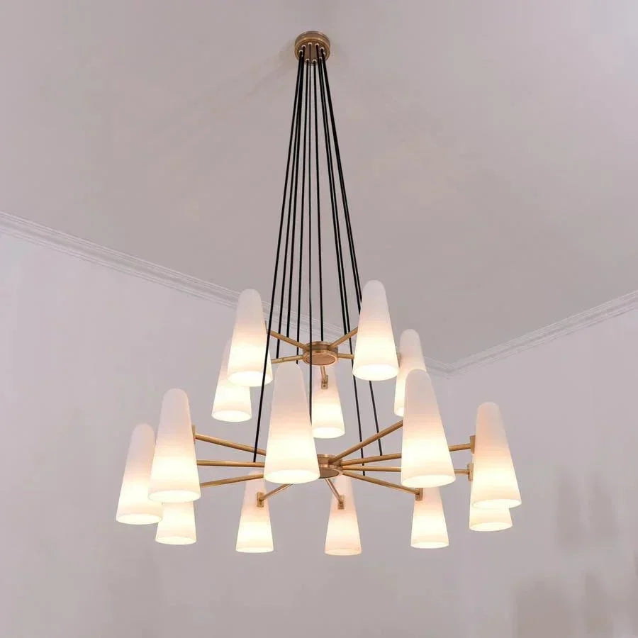 2 - Tier White Porcelain Round Chandelier - Jecanoli