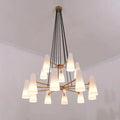 2 - Tier White Porcelain Round Chandelier - Jecanoli