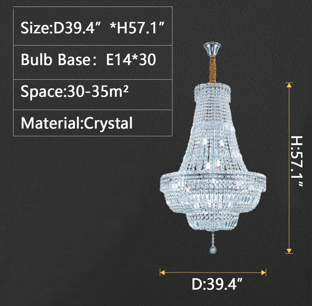 D39.4"*H57.1" chandelier,chandeliers,modern chandeliers,living room,dining room chandeliers,villa,crystal,luxury,multi-layer