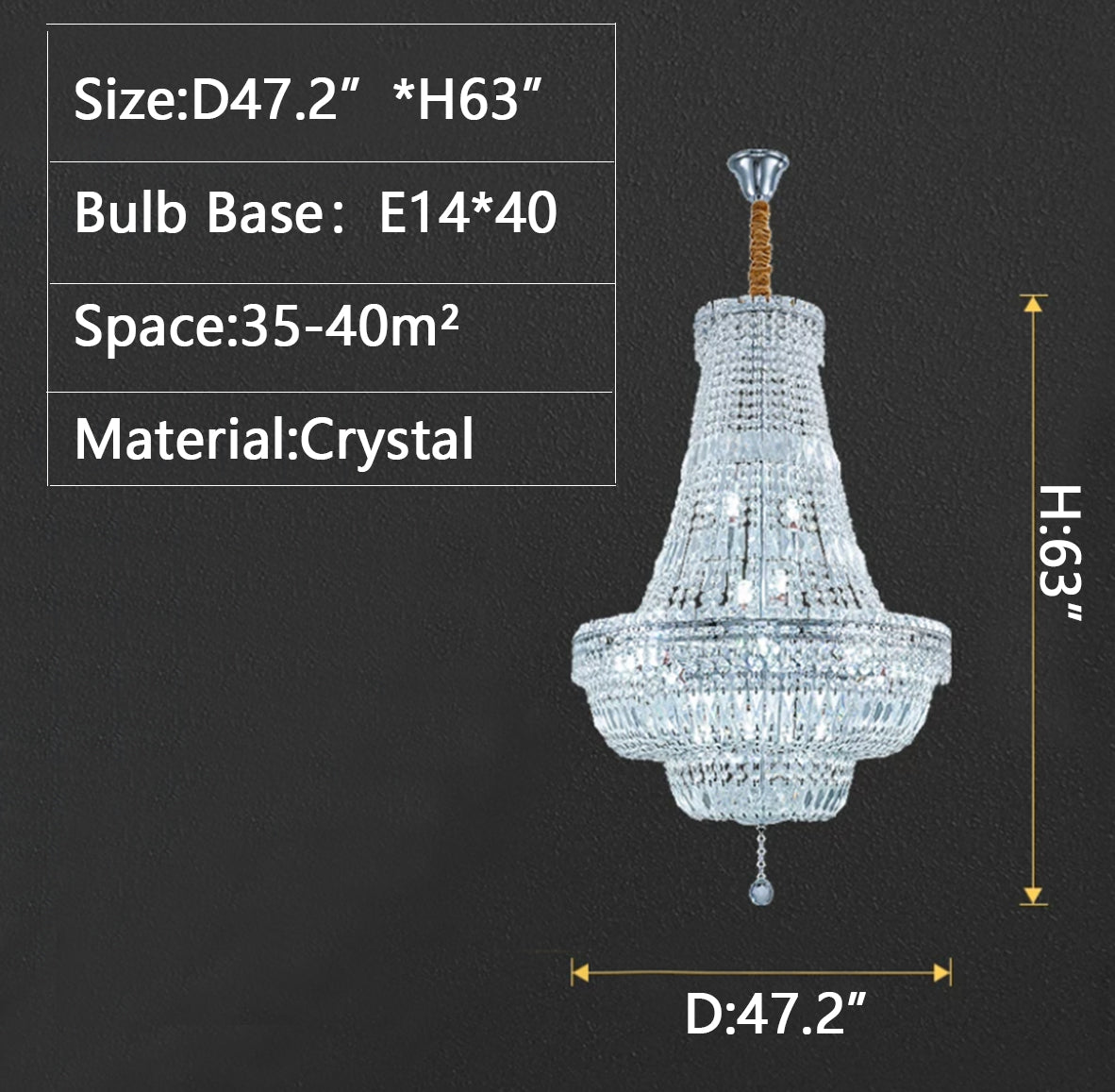 D47.2"*H63" chandelier,chandeliers,modern chandeliers,living room,dining room chandeliers,villa,crystal,luxury,multi-layer