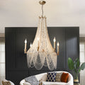 Extra Large European Crystal Beaded Chandelier Candle Light for Stairs / Duplex / Villa