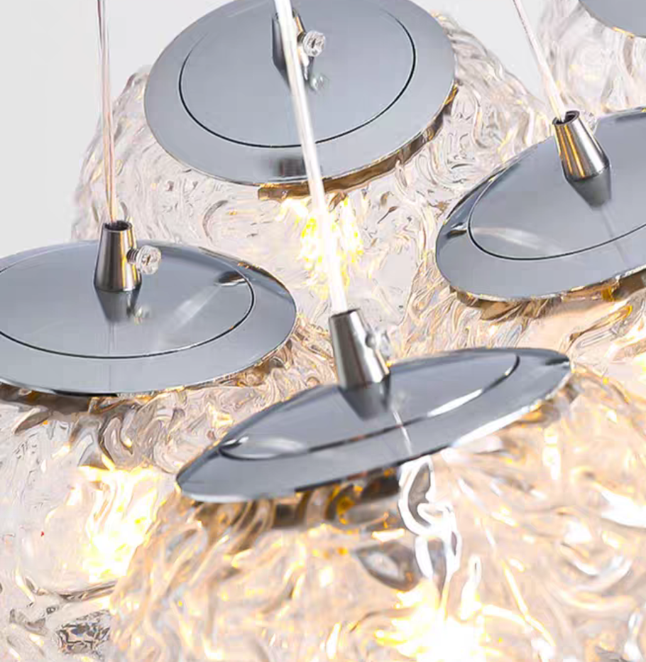Affordable Nordic Art Water Pattern Glass Bubble Pendant Chandelier for Living/Dining Room/Bedroom