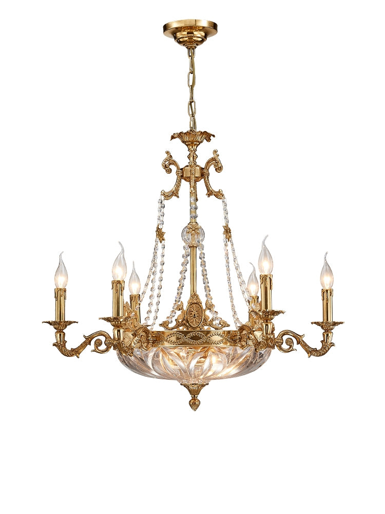 chandelier,chandeliers,candle,brass,gold,crystal,glass,branch,elegant,entryway,dining table,big table,round table,foyer,hallway