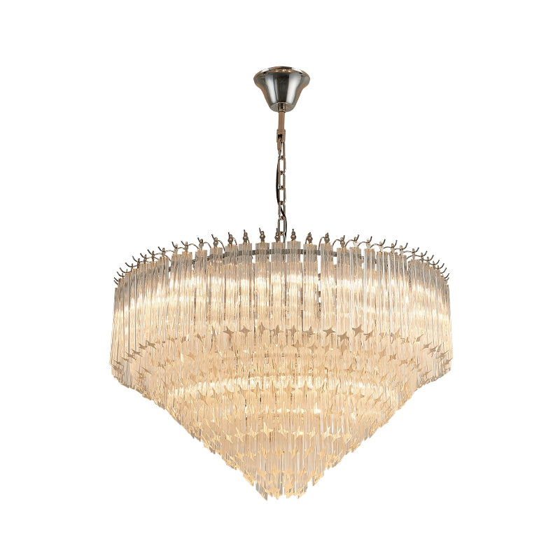 chandelier,chandeliers,crystal,rods,tiers,layers,chrome,gold,silver,round,regular,living room,foyer,bedroom,entryway,hallway,villa,dining room,big table