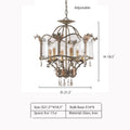 Affordable Retro Wrought Iron Glass Shade Candle Pendant Chandelier for Dining Room/Bedroom