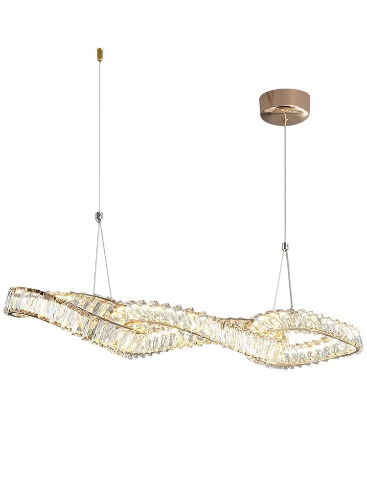 chandelier,chandeliers,pendant,lxury,light luxury,gold,long table,big table,crystal,metal,dining table,bar,kitchen island,wave,new