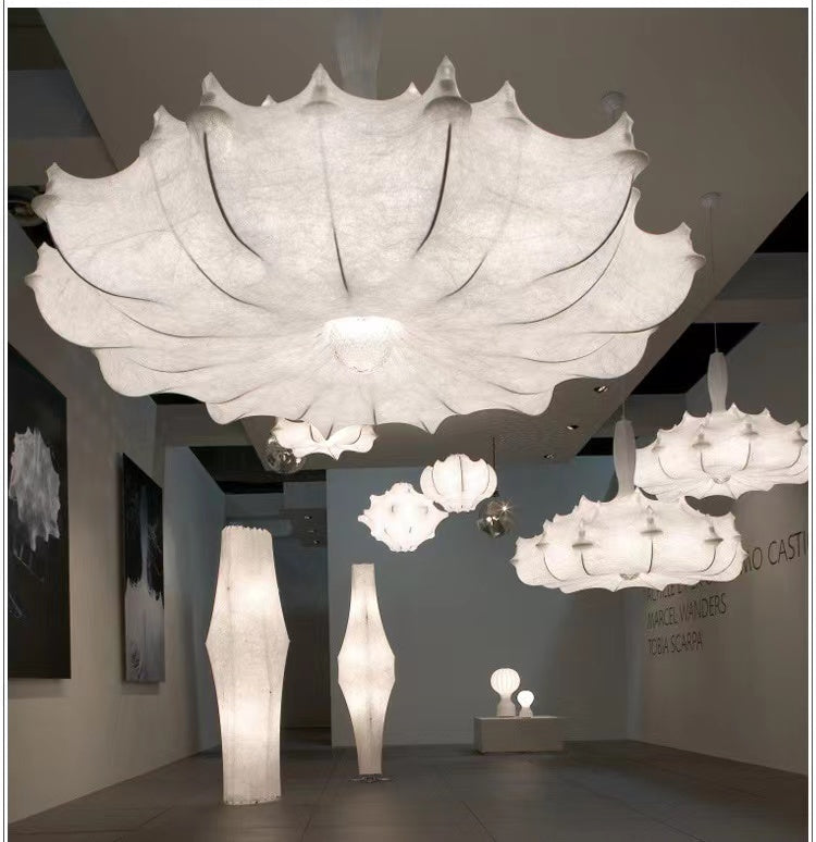 silk, creative, hand-made, chandelier, living room, bedroom, white, innocent, French, cream, cloud, comfortable