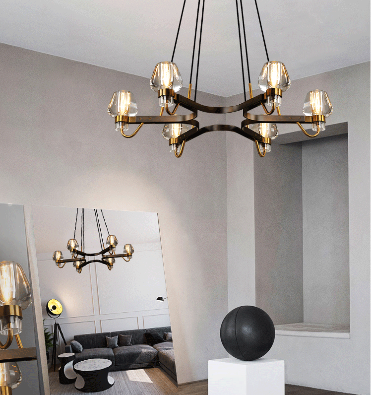 Brass,post-modern,industrial style, bulb, light luxury, 6 heads, glass, 8 heads,chandeliers, branch, pendants, JE, living room. bedroom, dining room, light,