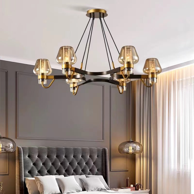 Brass,post-modern,industrial style, bulb, light luxury, 6 heads, glass, 8 heads,chandeliers, branch, pendants, JE, living room. bedroom, dining room, light,