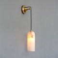 Louise Modern Alabaster Wall Sconce with Brass Finish