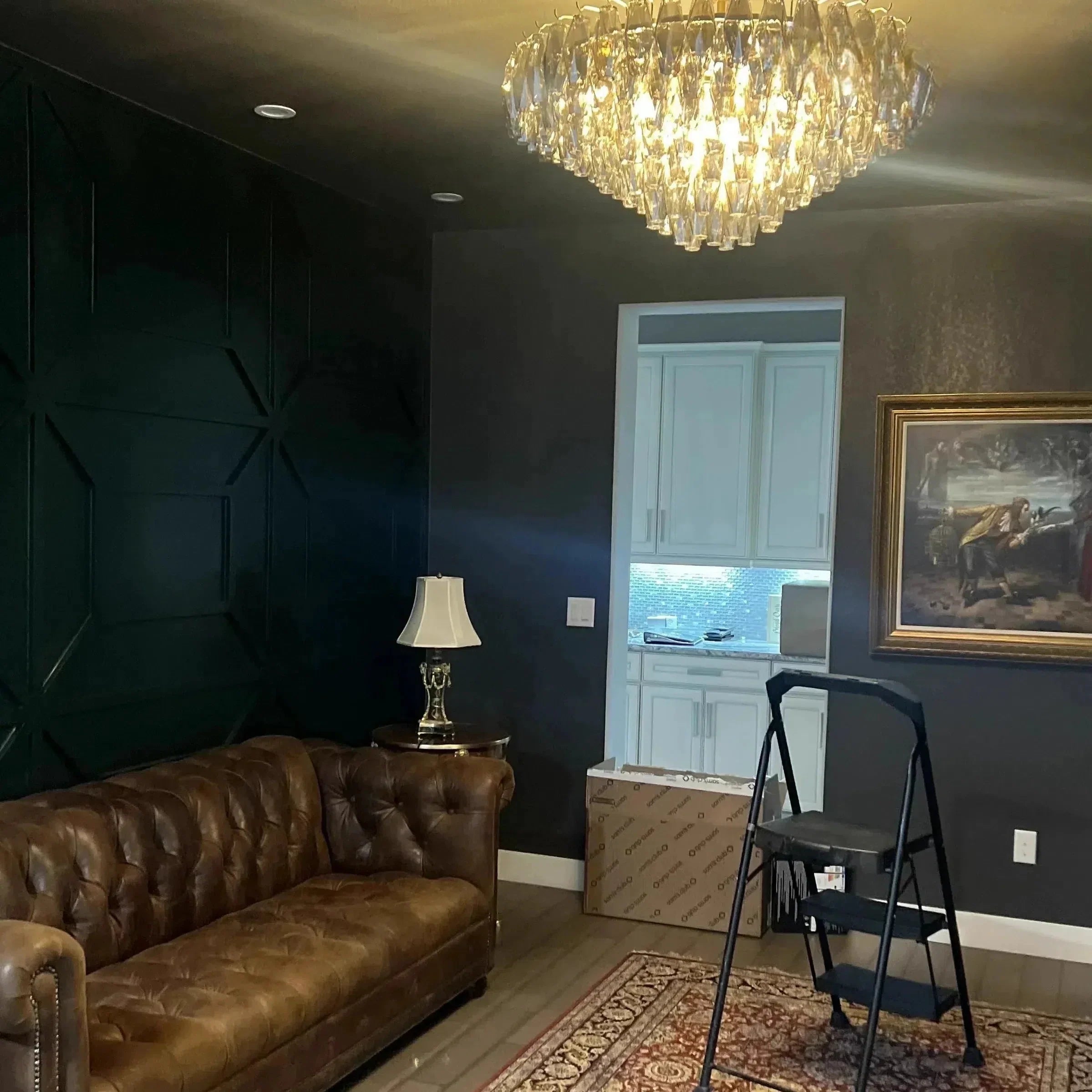 Cyra Glass Tiered Round Chandelier