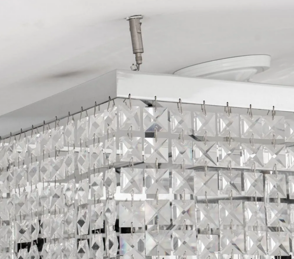 Crystal glass square chandelier