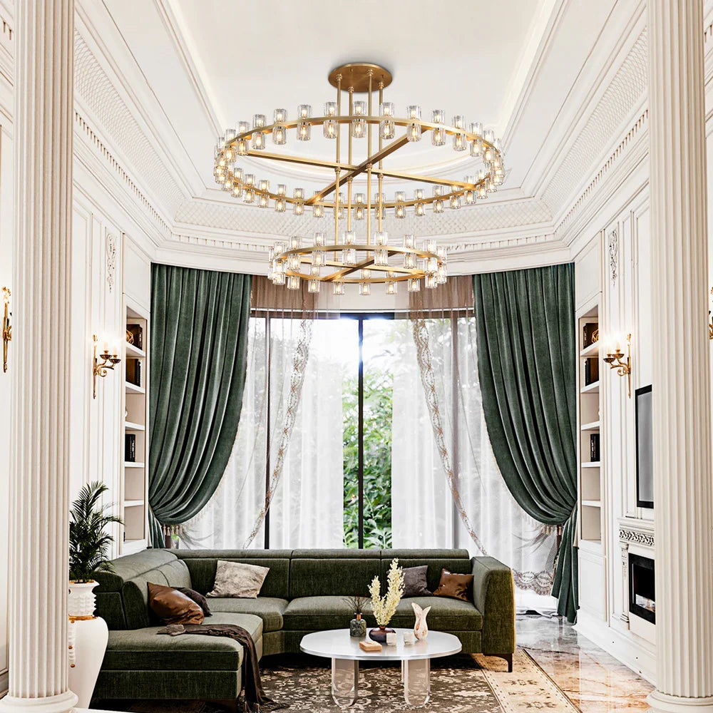 Arcachon LED Round Two-Tier Chandelier 60"-chandelier-Jecanoli