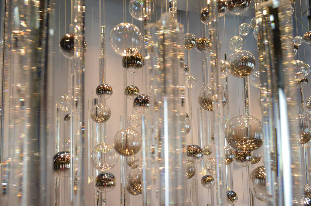 59'' Oval Chandelier for Dining Room Big Modern Glass Bubble Chandelier