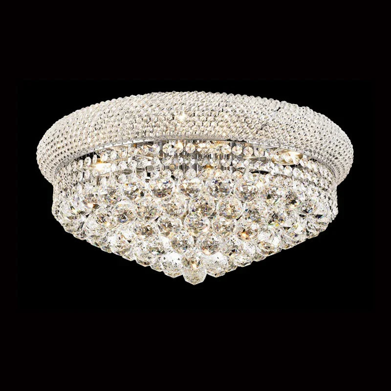 20'' Round Crystal Ceiling Light Empire Flush Mounted Crystal Chandelier-吸顶灯-Jecanoli